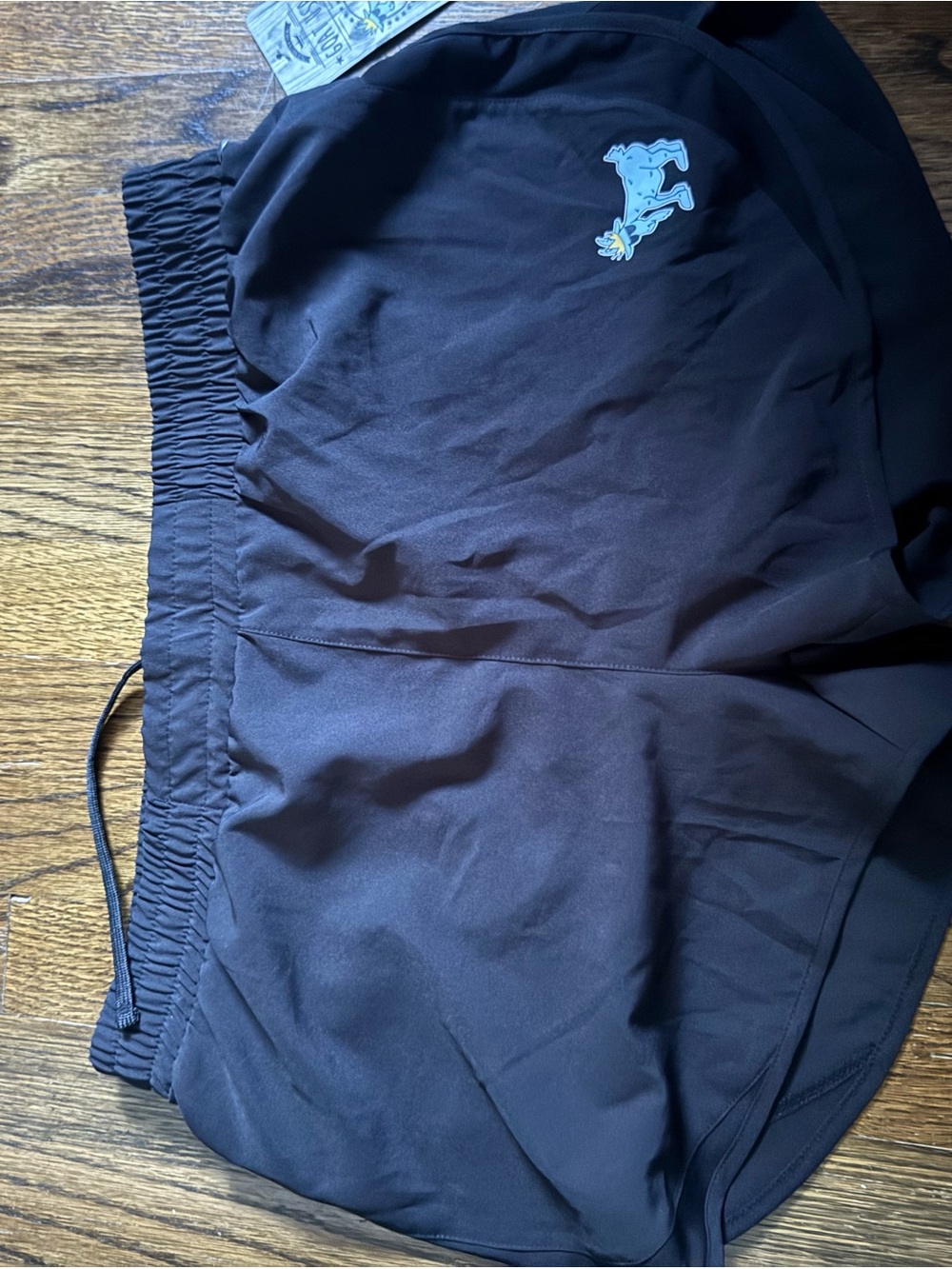 Women’s Black Athletic Running Shorts with Dolphin Graphic